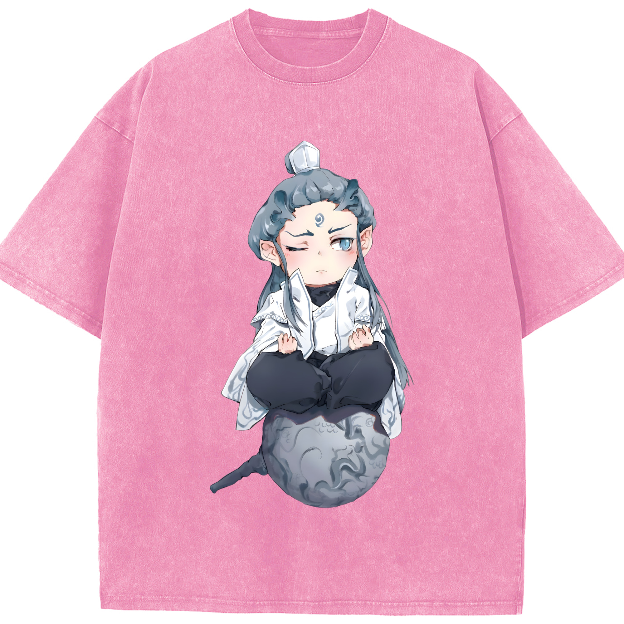 （画像用） Ne Zha 2 ナタ 魔童の大暴れ 綿100% ヴィンテージ風 半袖Tシャツ（フロントプリント）